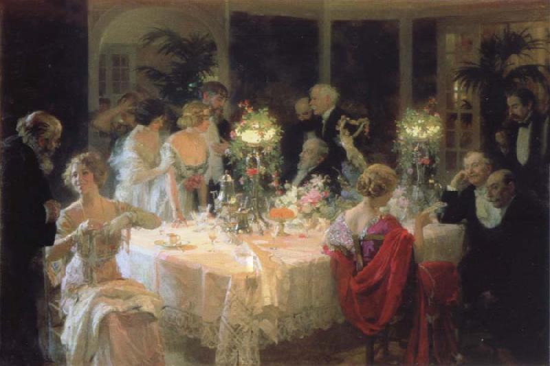 Jules-Alexandre Grun The end of the supper oil painting picture